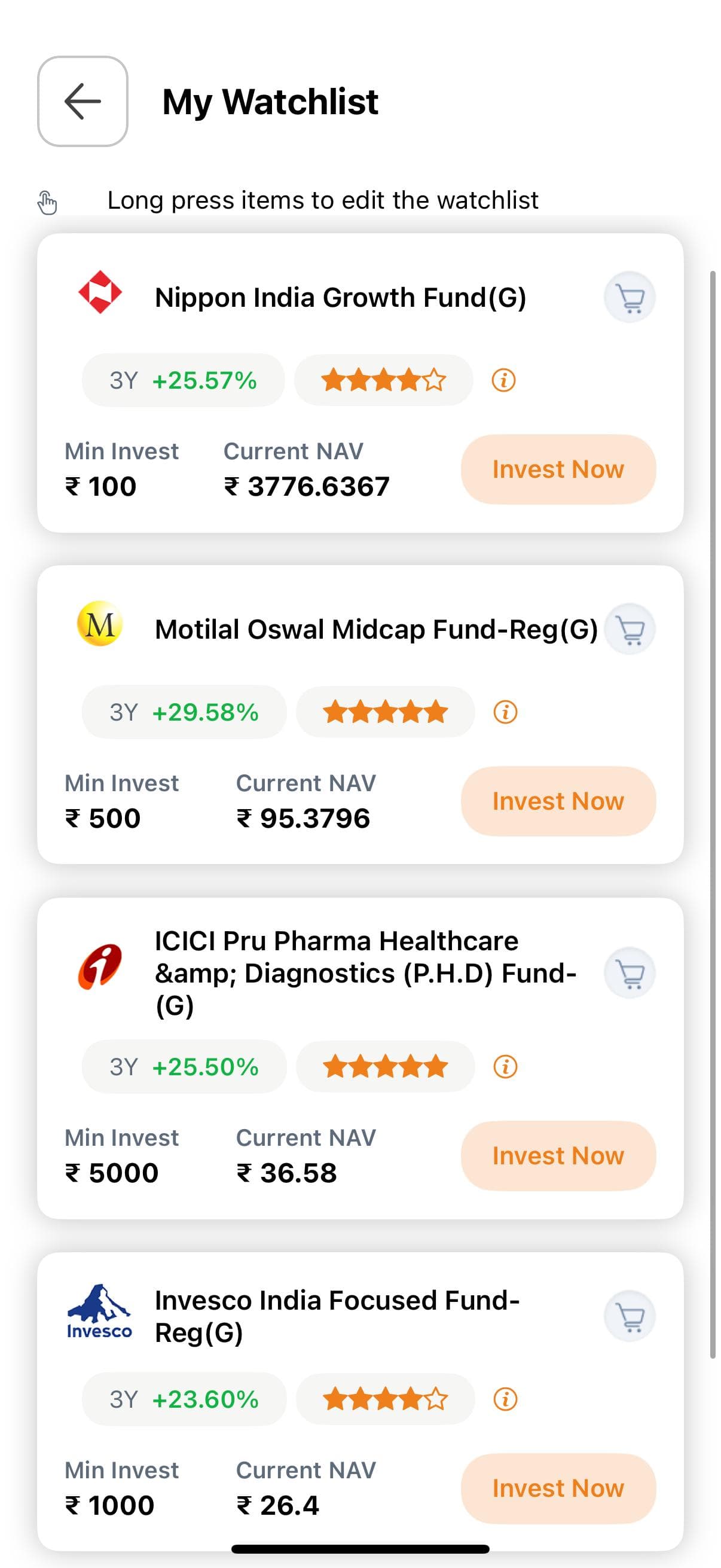 Watchlist Functionality App Screenshot